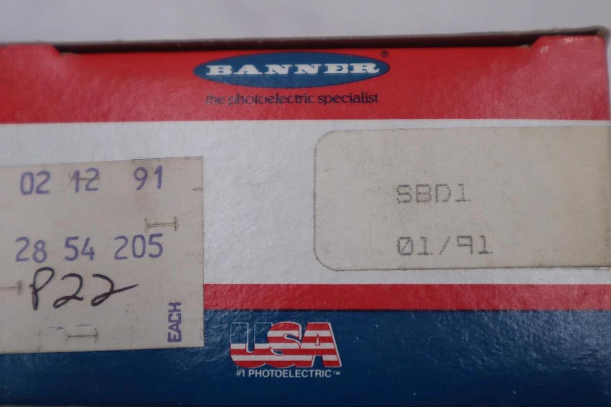 BANNER ENGINEERING SBD1 / SBD1 PHOTOELECTRIC SENSOR (NEW OPEN BOX) STOCK K-3564