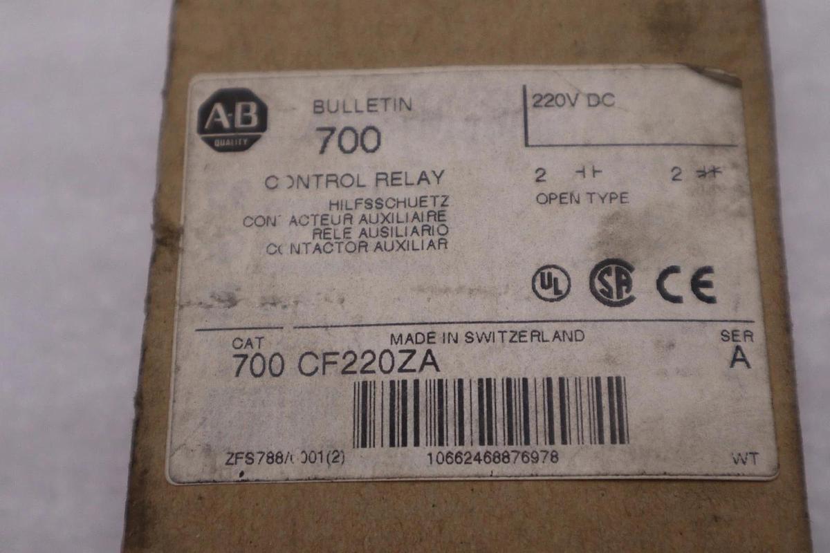 NEW OPEN BOX AB ALLEN BRADLEY 700-CF220ZA SER. A 220VDC 20A STK K3973CC