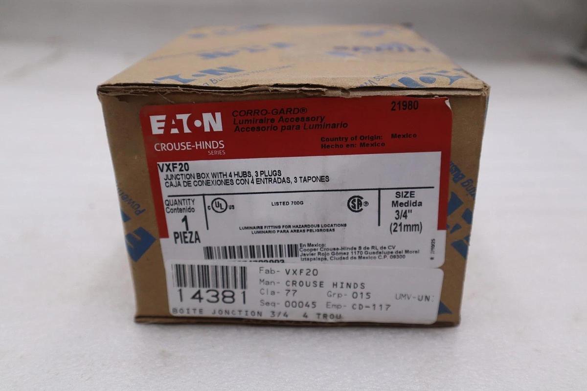 Used EATON CORPORATION VXF20 / VXF20 CROUSE HINDS - NEW IN BOX - STOCK GF493A