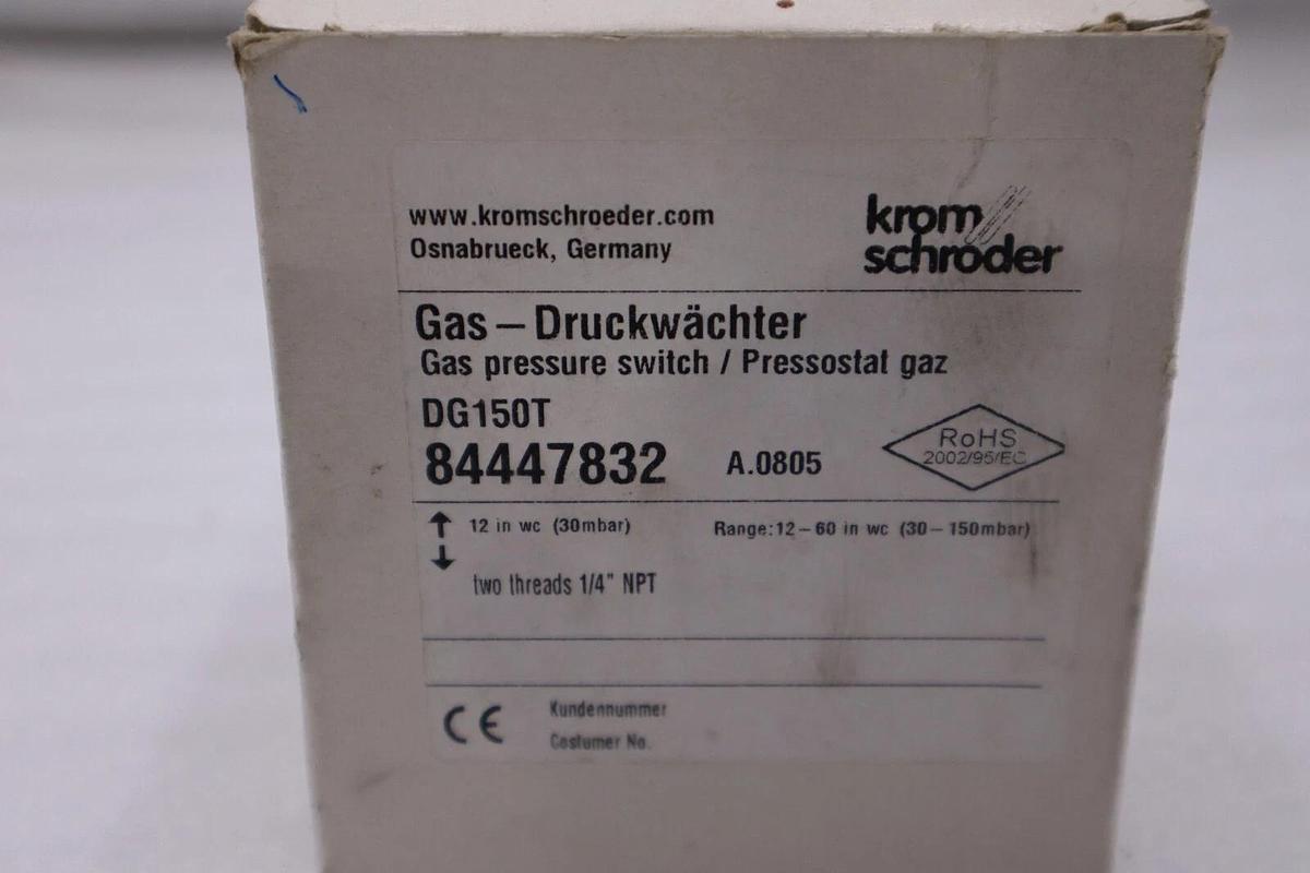 Used NEW Krom Schroder DG150T Gas Druckwachter Pressure Switch  STOCK H426A