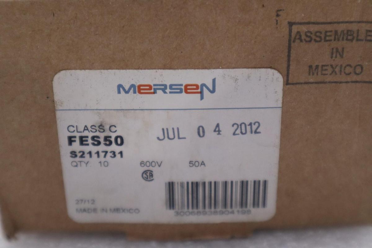 Mersen FES50 FES-50 50A 600V Fuse (FULL BOX OF 10) NEW STOCK 4893A