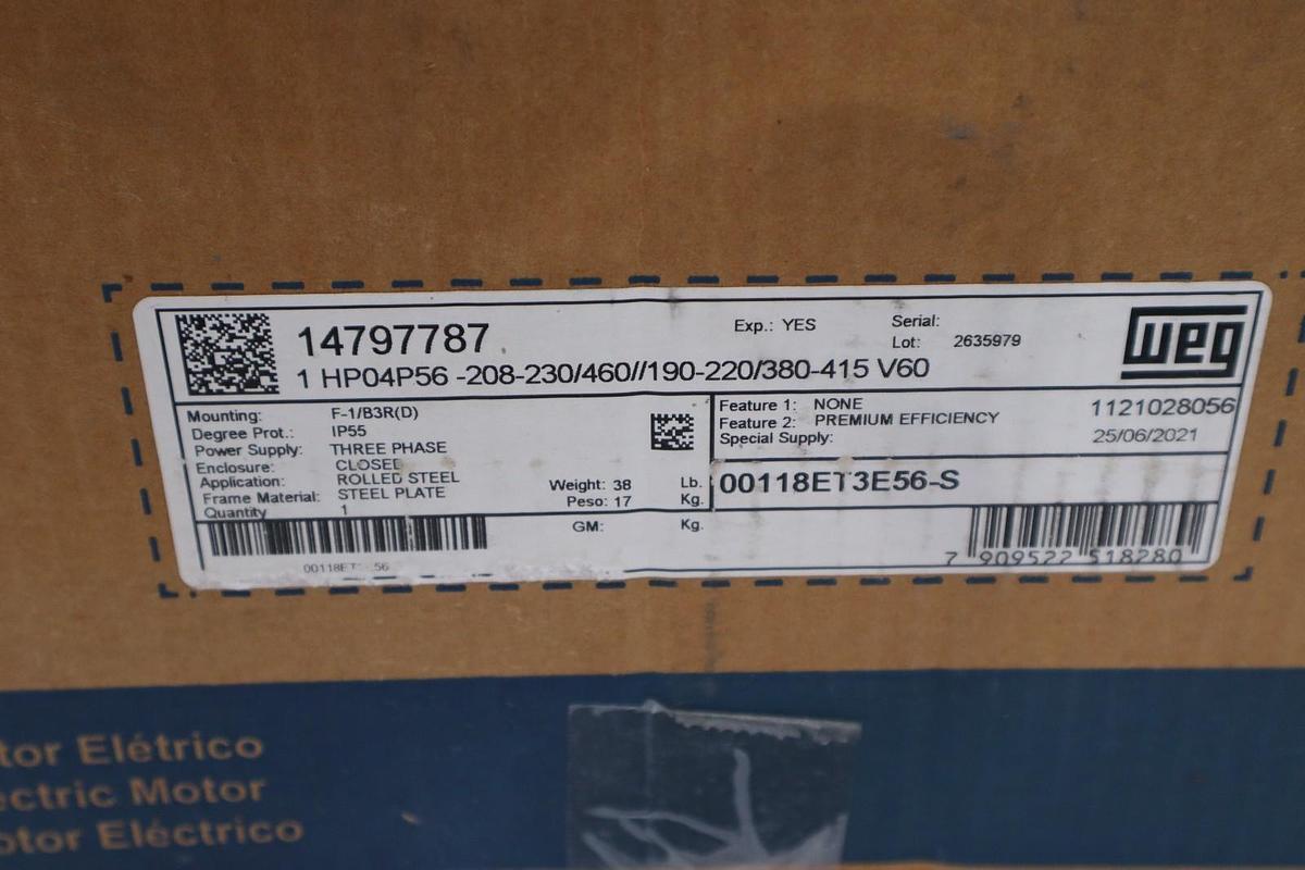 NEW IN BOX WEG 00118ET3E56-S MOTOR B/N 2635979 STOCK H1026