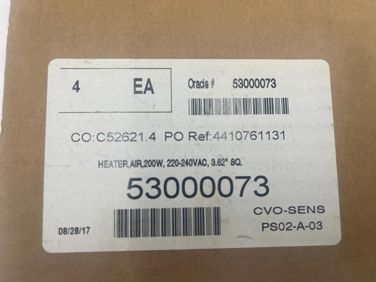 Used HEATER AIR PART 53000073 REV. B BOX OF 4 UNITS SOLD AS LOT STOCK 1618