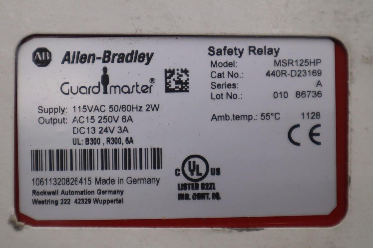 NEW ALLEN-BRADLEY 440R-D23169 MSR125HP SAFETY RELAY 115VAC STOCK 6078