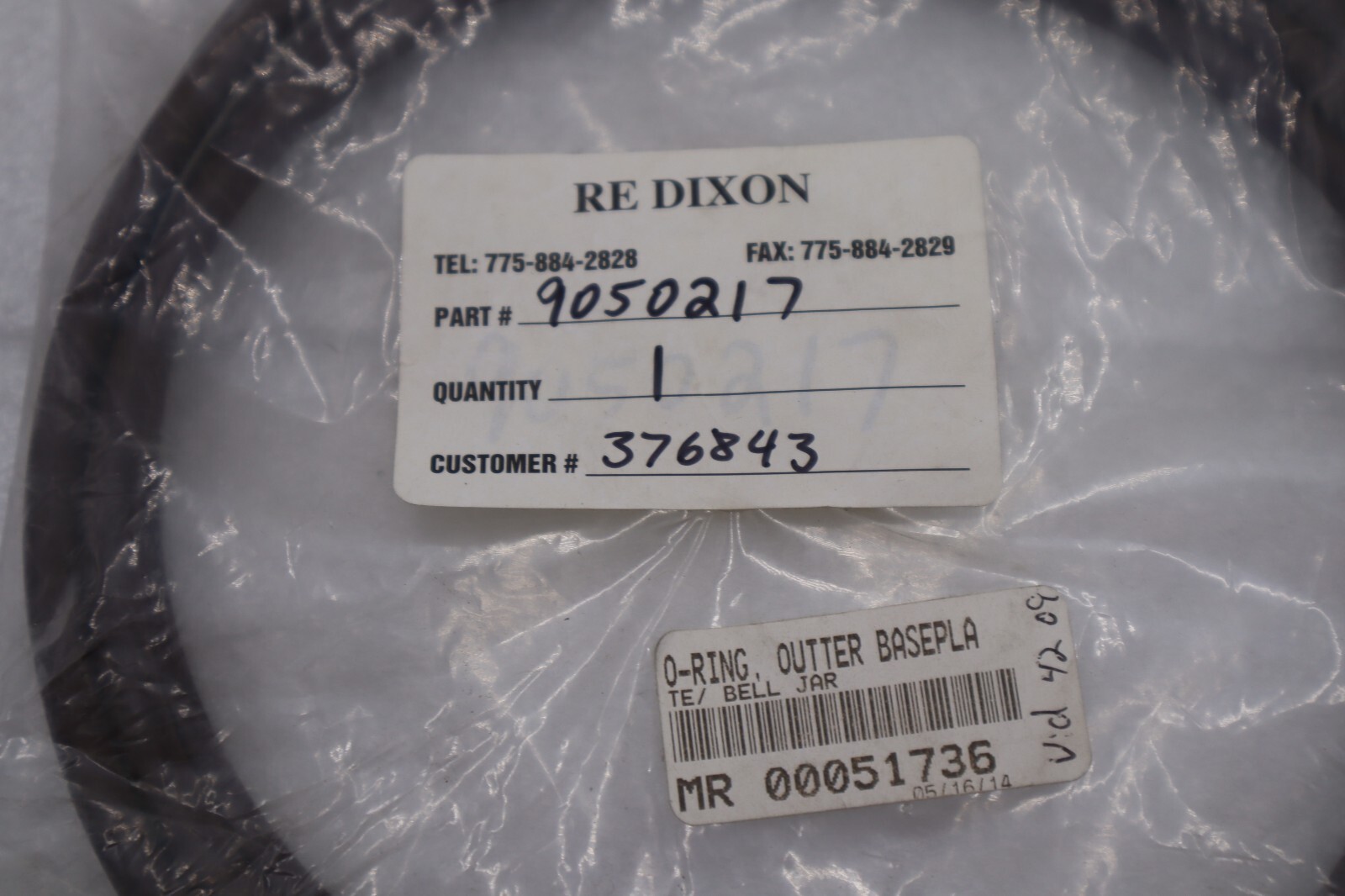 Used RE Dixon 9050217 O-Ring Outer #K-2201