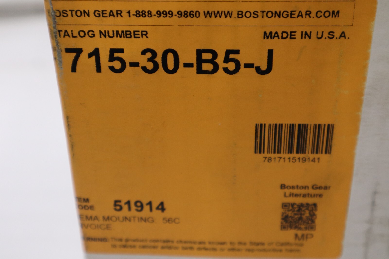 Used ALTRA INDUSTRIAL MOTION F715-30-B5-J SPEED REDUCER RIGHT ANGLE STOCK 3027A
