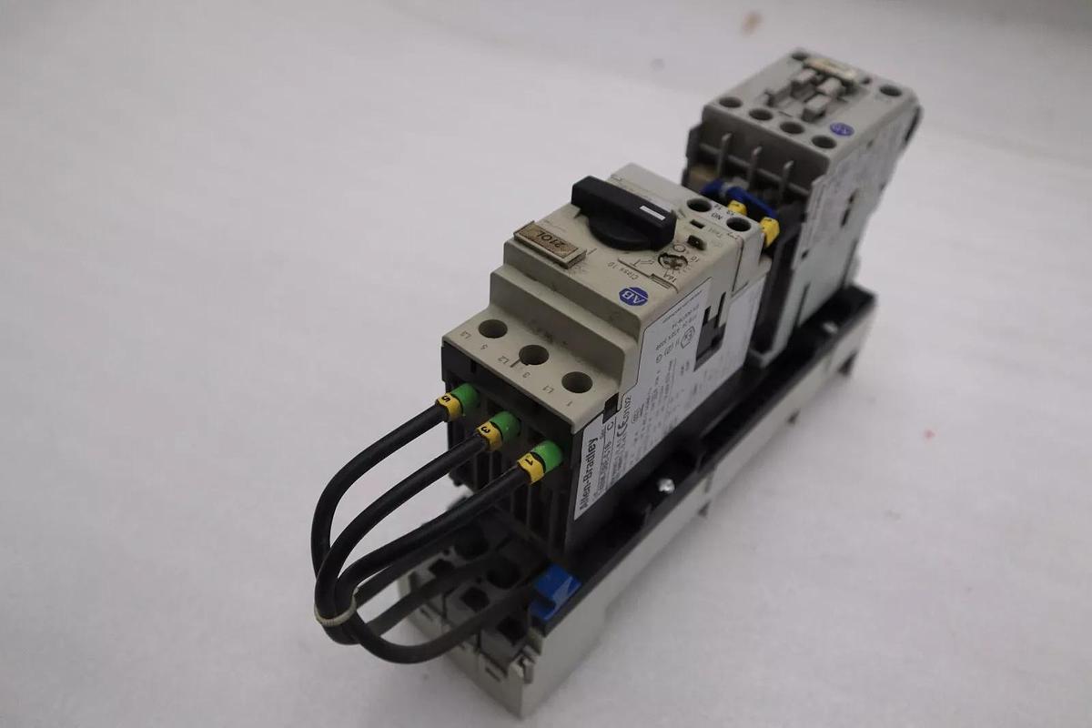 Used ALLEN BRADLEY 140M-D8E-C16 CIRCUIT BREAKER WITH 100-C16*10 CONTACTOR STOCK 717-A