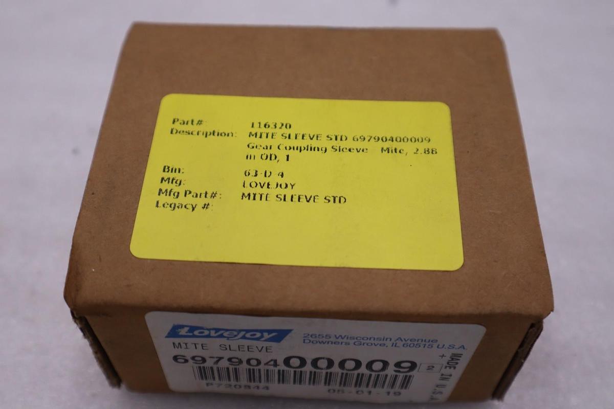 Used NEW OPEN BOX Lovejoy 697904 00009 Mite Sleeve STOCK 3003CC