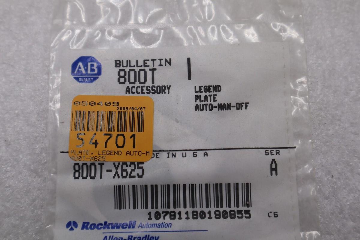 Allen Bradley 800T-X625 AUTO-MAN-OFF LOT OF TWELVE NEW STOCK K-2557