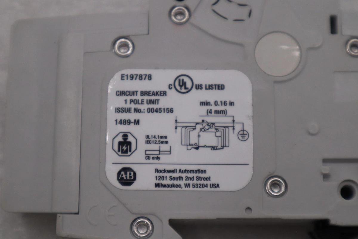 Used NEW Allen Bradley 1489-M1C250 15A 1-Pole 277V Circuit Breaker STOCK H1097A