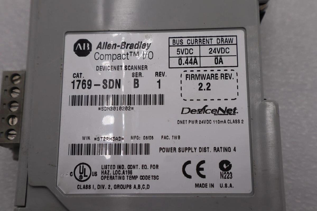 Used Allen Bradley Compact I/O Scanner-CAT 1769-SDN ser B STOCK L-692