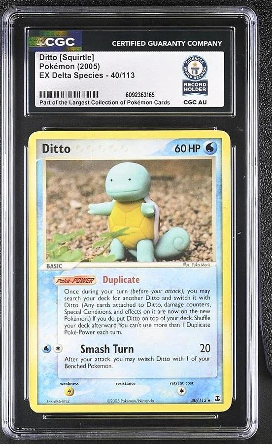 Used Pokémon Ditto [Squirtle] 40/113 Delta Species 2005 CGC WORLD RECORD SLAB 1/1