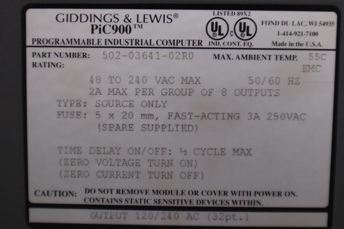 Used DANAHER GIDDINGS AND LEWIS 502-03641-02R0 / 5020364102R0 PIC900 STOCK GF-2038A