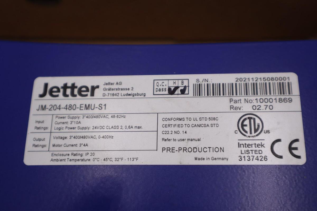 NEW IN BOX Jetter JM-204-480-EMU-S1 10001869 Servo Drive STOCK H111
