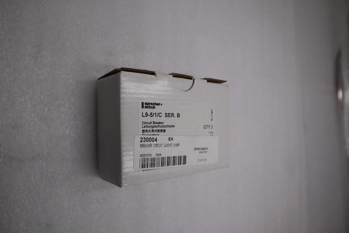 Used NEW SPRECHER+SCHUH L9-5/1/C CIRCUIT BREAKER 1 POLE 5 AMP STOCK G664A