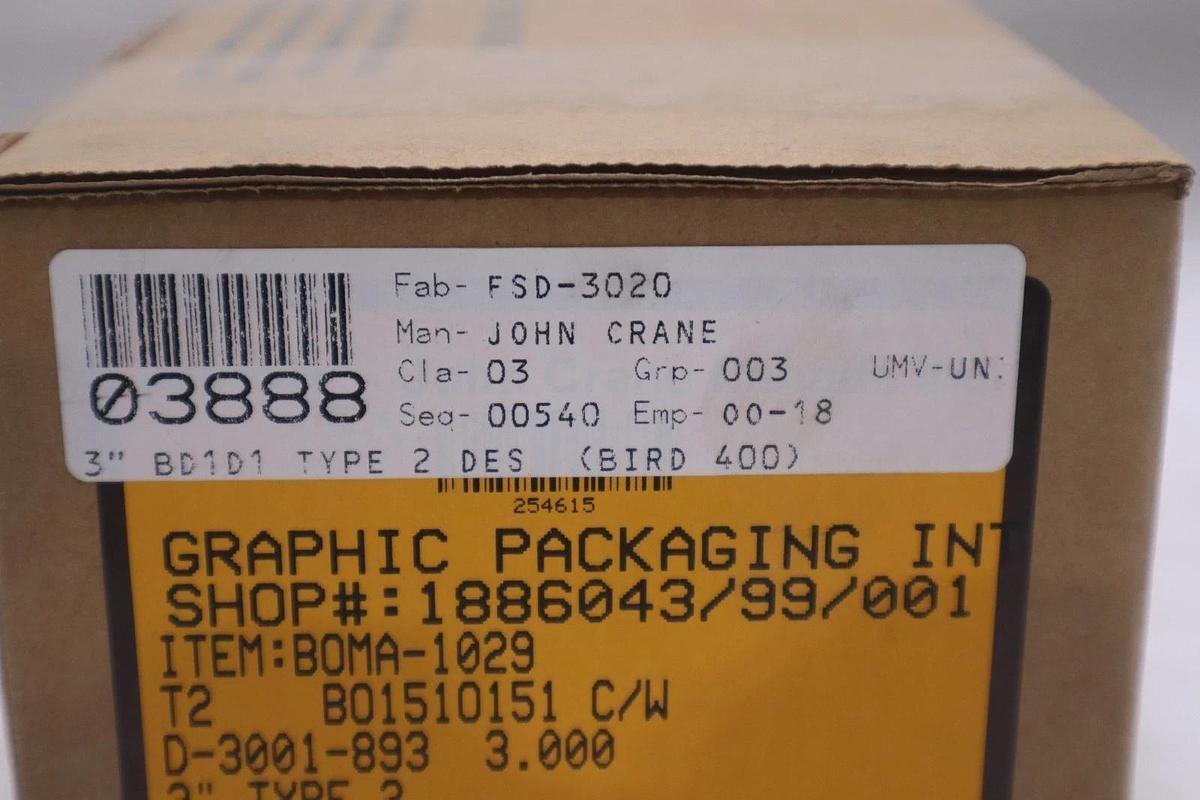 Used John Crane FSD3000 Spring Seal Assembly 2.875" NEW IN BOX STOCK GF-939