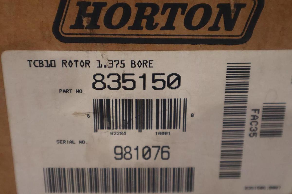 NEW HORTON 835150 SERIAL NO 981076 TCB10 ROTOR 1.375 BORE STOCK B-3022