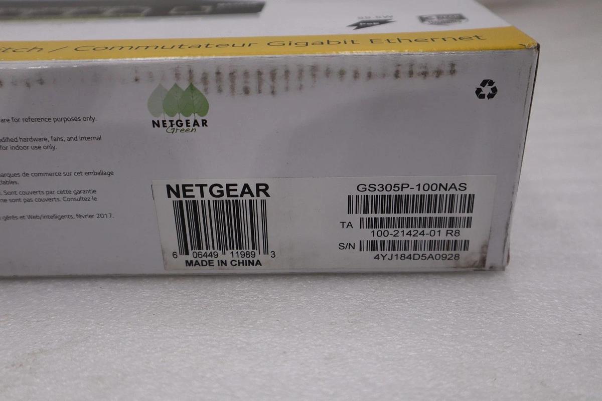 Used NETGEAR GS305P 5-Port Gigabit Ethernet PoE - NEW SEALED - STOCK GF207