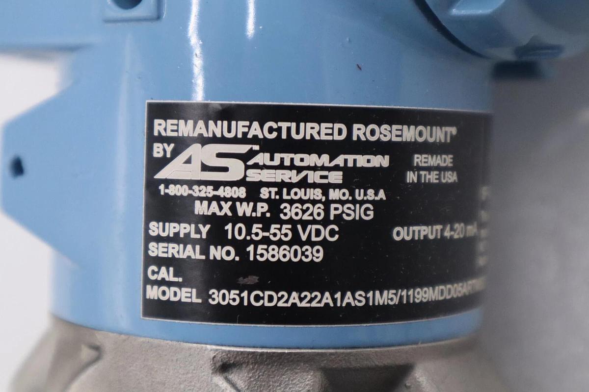 EMERSON ROSEMOUNT TRANSMITTER 3051 / 3051CD2A22A1AS1M5 REMANUFACTURE STOCK #5601