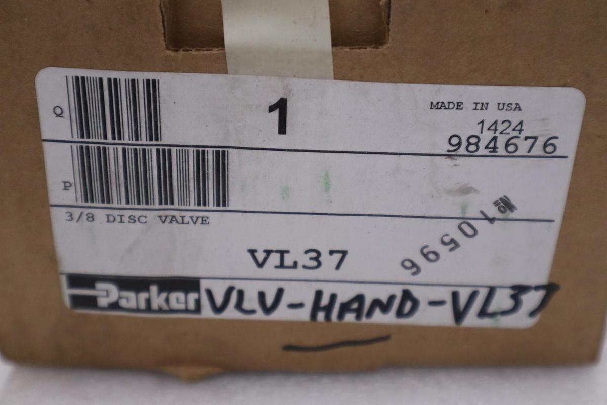 PARKER VL37 150PSI 3/8" DISC VALVE - NEW IN BOX - STOCK GF208A
