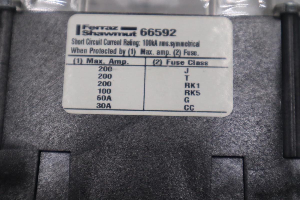 Used FERRAZ SHAWMUT 66592 600V DISTRIBUTION BLOCK STK H1735