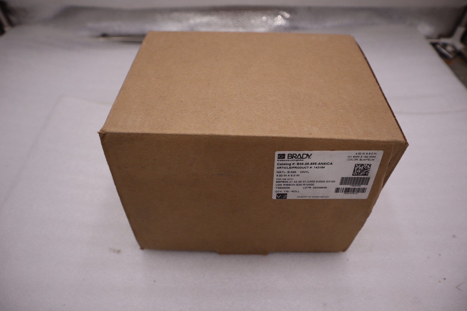 NEW OPEN BOX Brady B30-25-595-ANSICA Indoor/Outdoor Vinyl STOCK H366