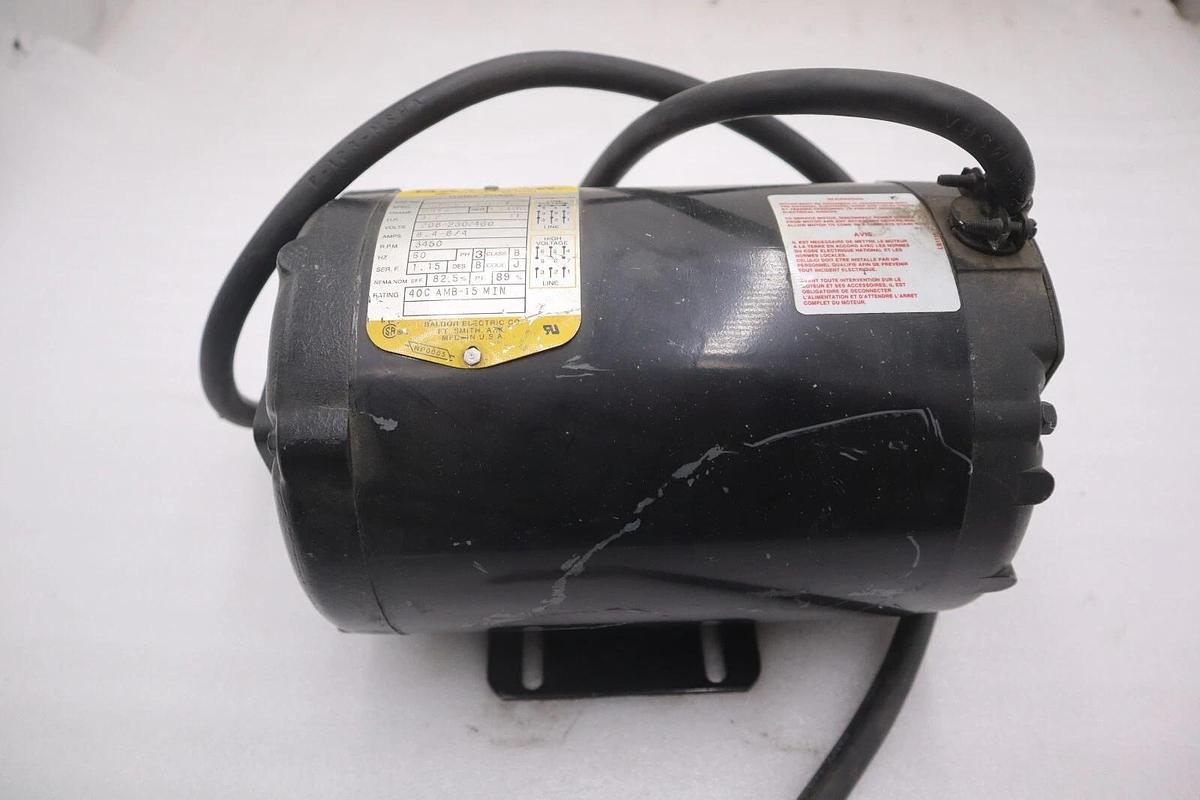 Used BALDOR F1196 THREE PHASE MOTOR 35L772-186G1 3.2 HP STOCK #M-19