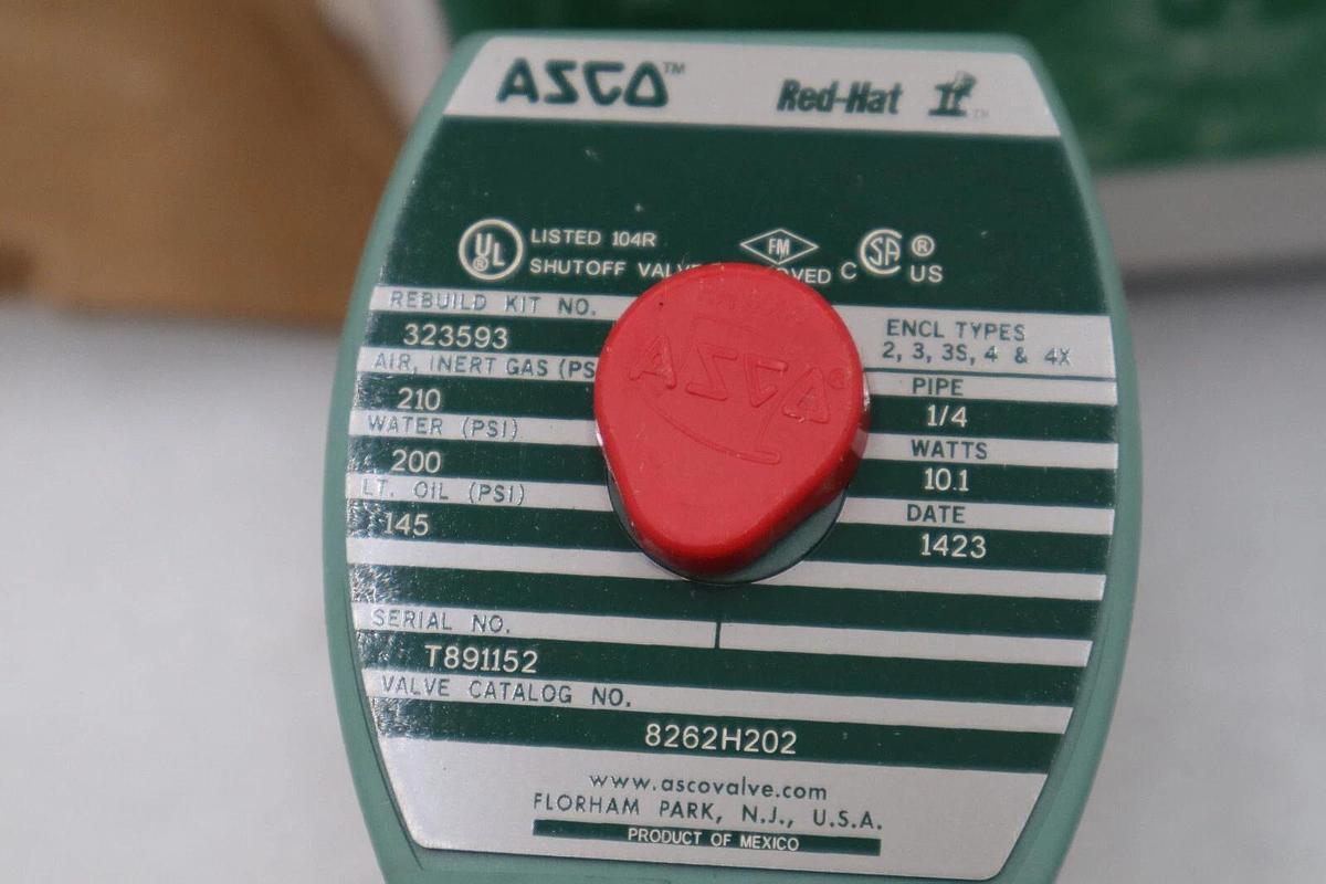 Used NEW OPEN BOX Asco SC8262H202 120V Ac Solenoid Valve 1/4" Pipe Size STOCK G825A