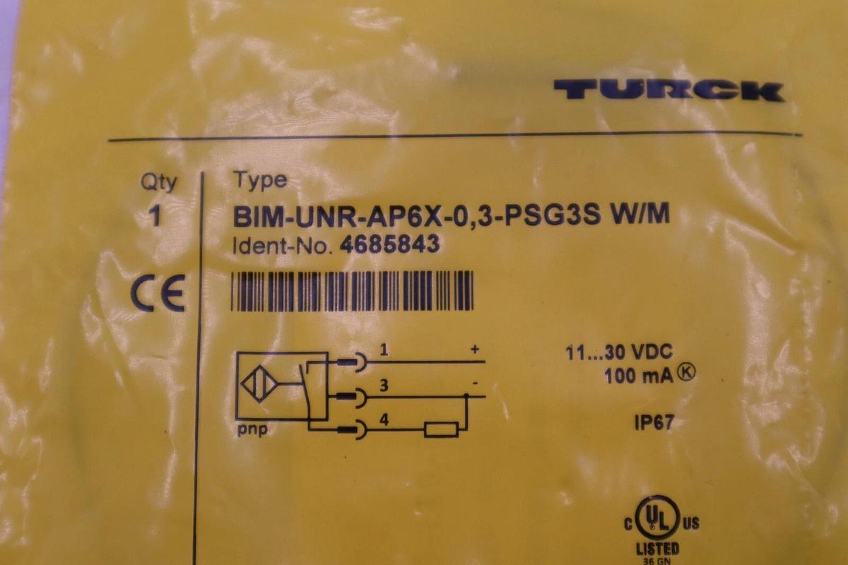 NEW Turck BIM-UNR-AP6X-0,3-PSG3S W/M Perma Prox 4685843 Sensor STK G939A