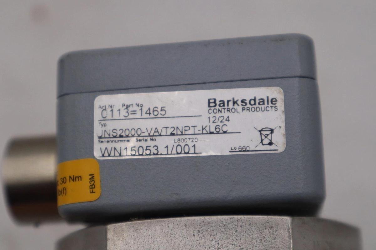 Used BARKSDALE UNS2000-VA/T2NPT-KL6C LEVEL SWITCH MULTI-LEVEL 2SWITCH - STOCK GF394