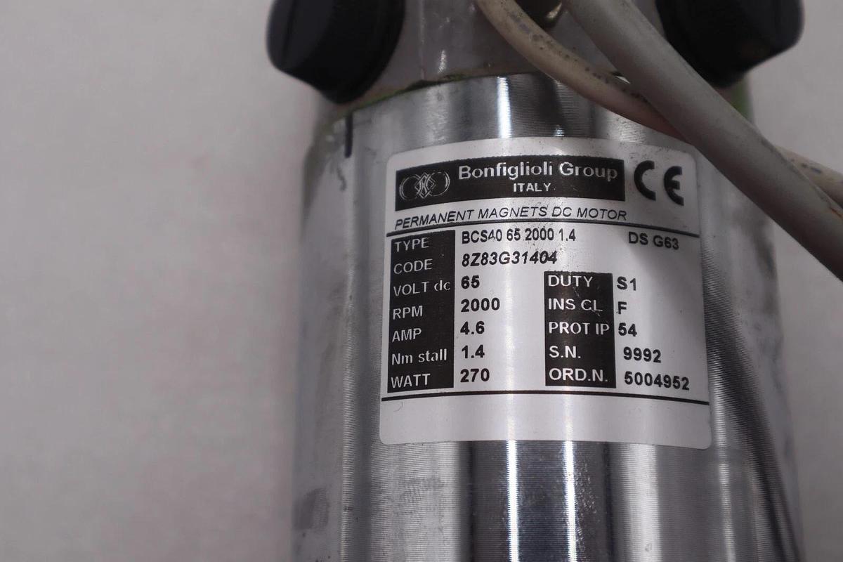 NEW Bonfiglioli Bologna Biboni BCS40 65 2000 1.4 DC Motor STOCK 2691