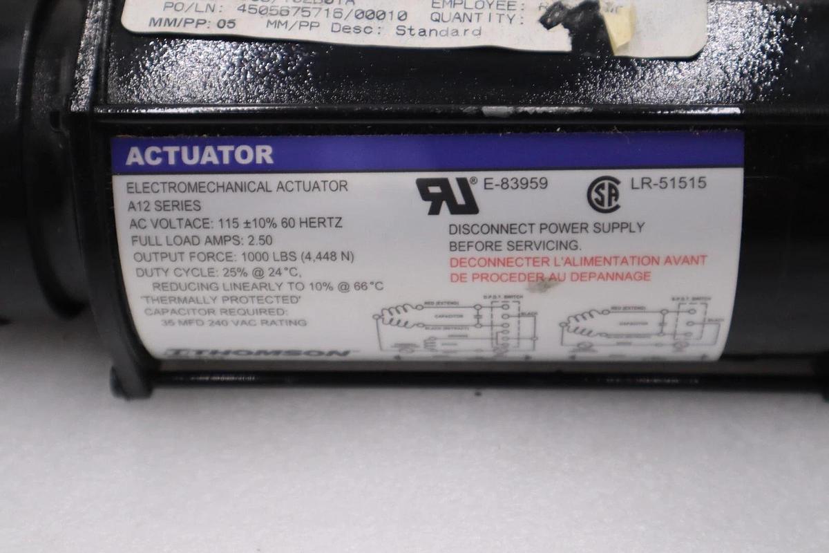Used NEW THOMPSON LR-51515/ E-83959 Electromechanical Actuator A 12 Series STOCK H941