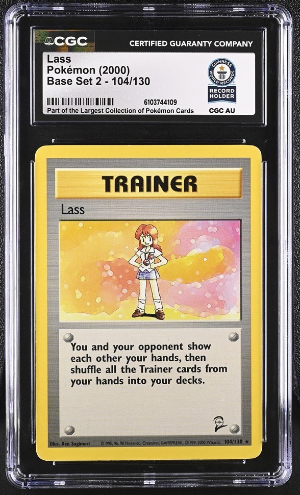 Used POKEMON LASS 104/130 BASE SET 2 TCG WIZARDS OF THE COAST CGC WORLD RECORD 1/1