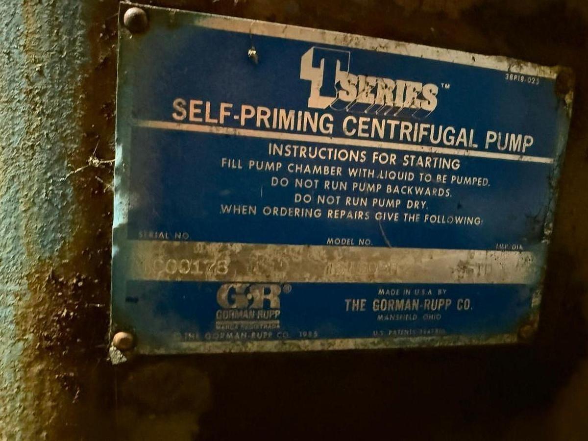 Used GORMAN-RUPP MODEL T8A60-B TRASH PUMP WITH MOTOR