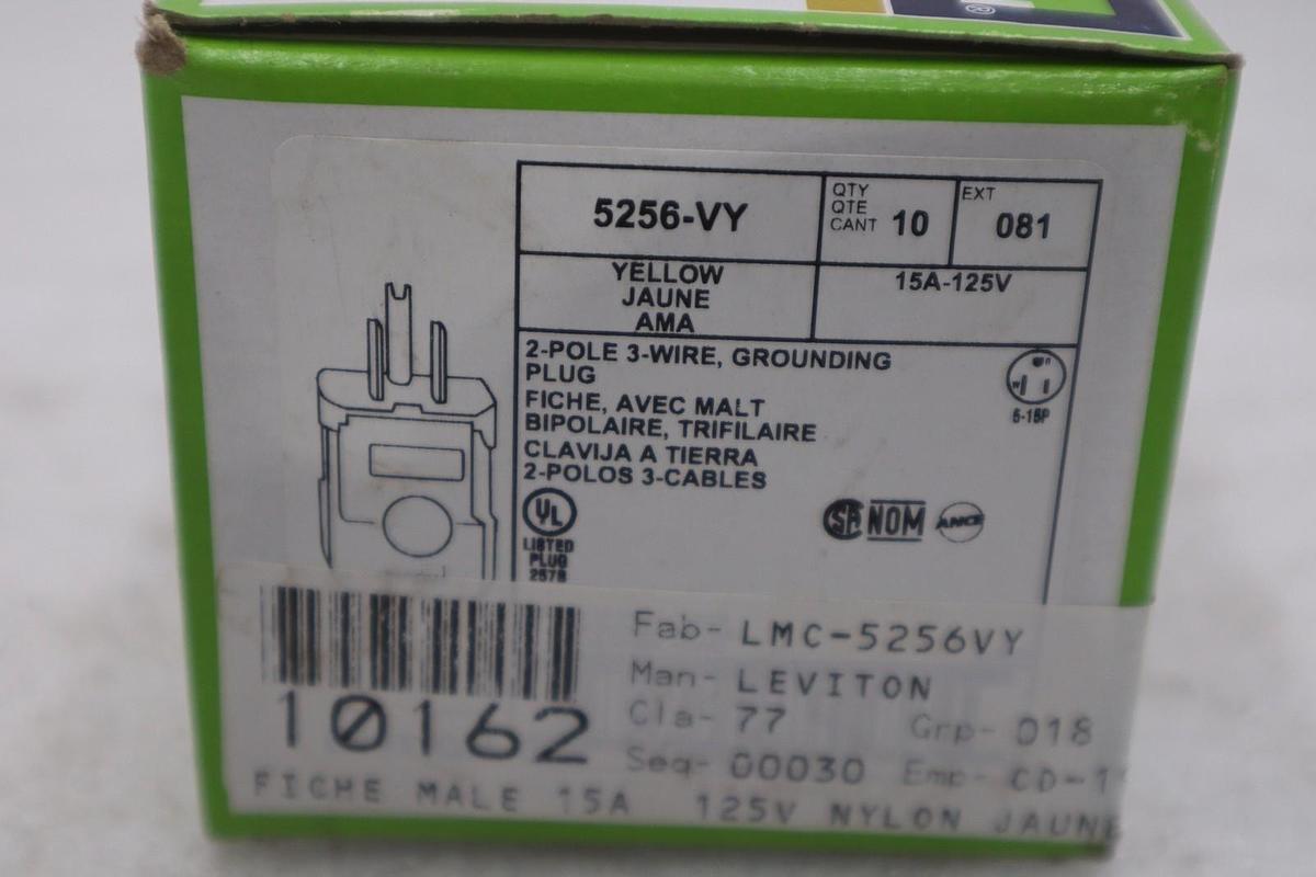 Used LEVITON 5256-VY PLUG STOCK #2068B