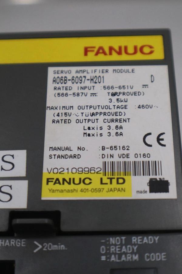 Used FANUC A06B-6097-H201 SERVO AMPLIFIER STOCK 113B