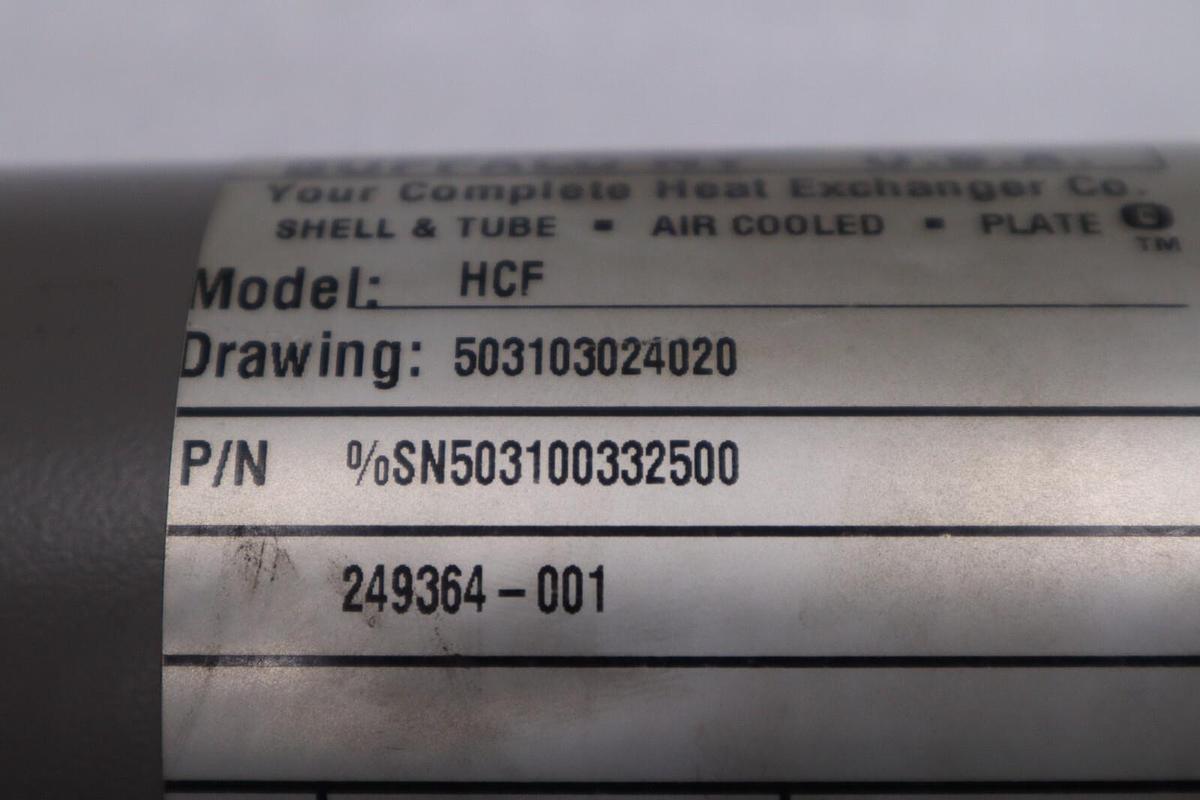 NEW Standard Xchange HCF SN503100332500 Tube Heat Exchanger STOCK 4817-A