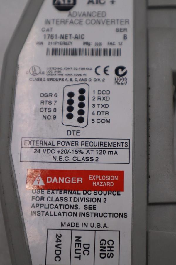 Used Allen-Bradley 1761-NET-AIC Interface Module Ser B Converter NEW STOCK H667A