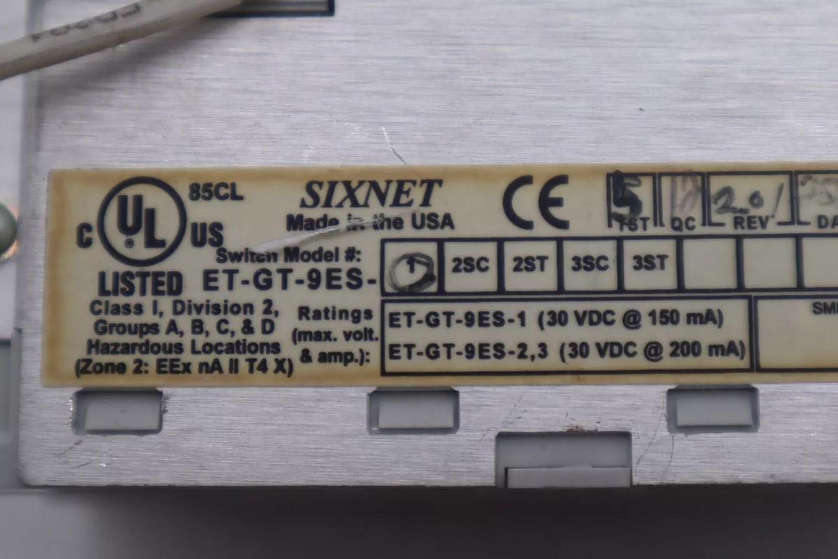 Used Sixnet Model: ET-GT-9ES  Real-time Industrial EtherTRAK Switch STOCK L-272-C