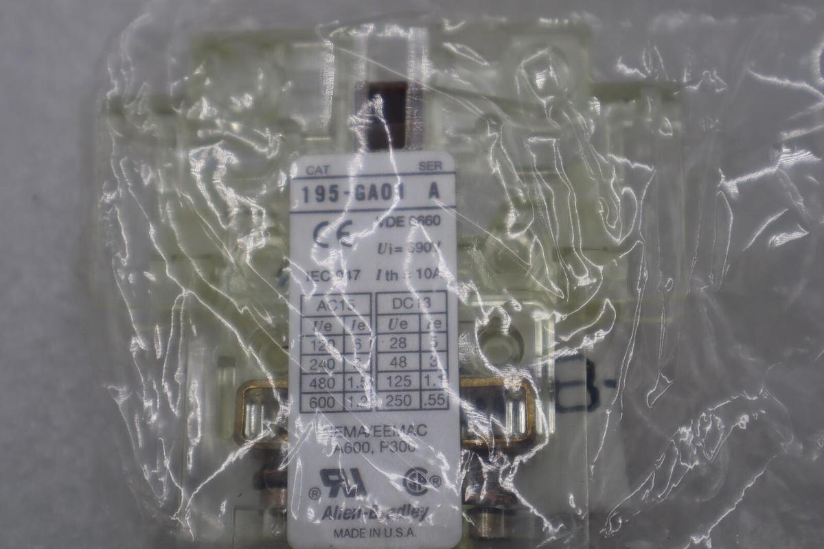 Used ALLEN-BRADLEY 195-GA01 AUXILIARY CONTACT SWITCH NEW OPEN BOX STOCK K-3261