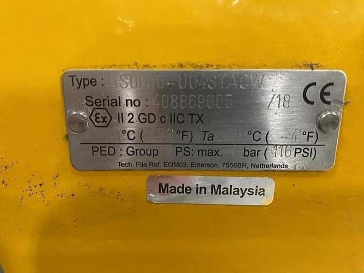 Used EMERSON FIELDQ TYPE OSO6OOO-004STACW ACTUATOR WITH 3" BALL VALVE