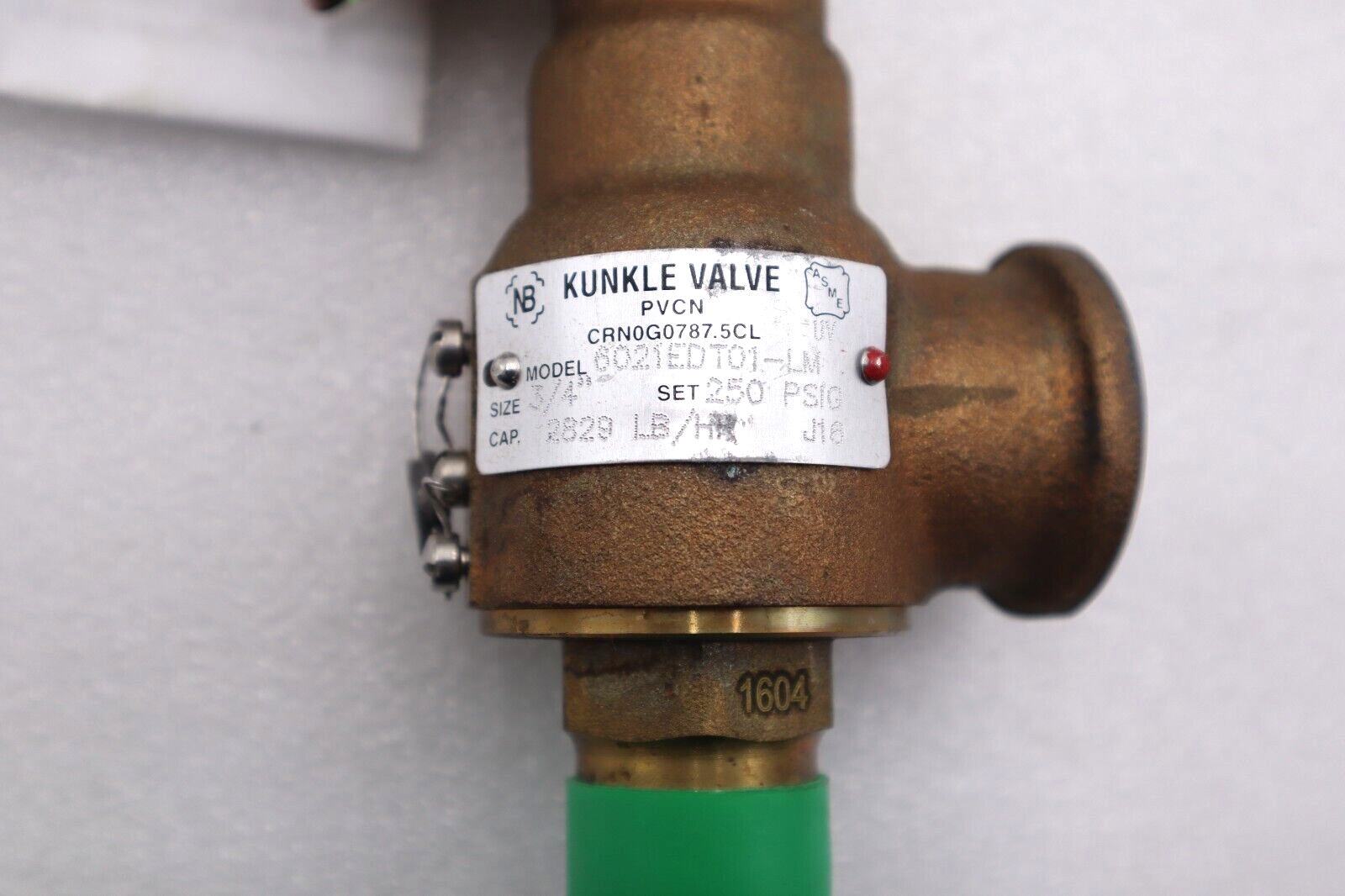 NEW KUNKLE 6021EDT01-LM RELIEF VALVE 3/4" 250 PSIG CAP 2829 LB/R J16 #L-628