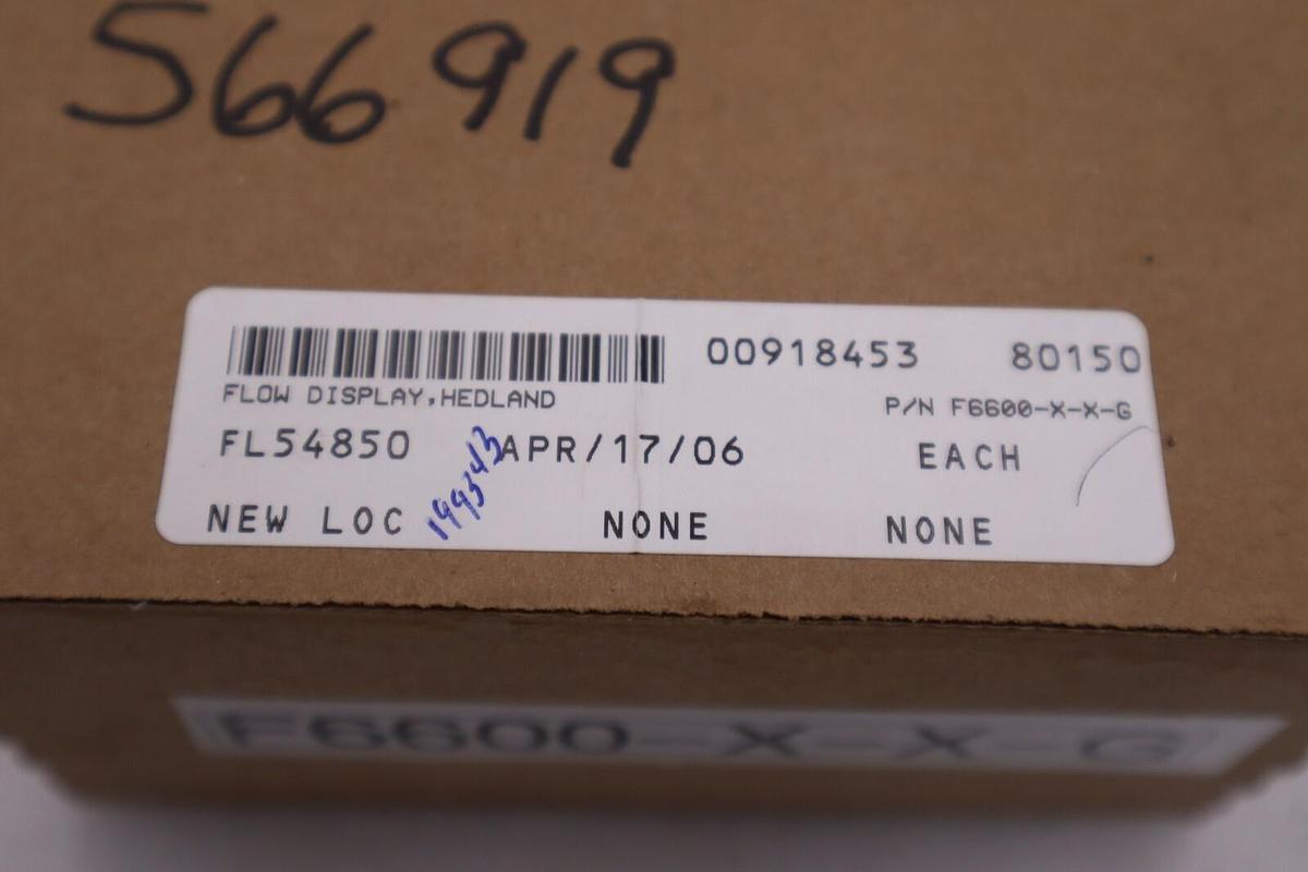 Used FLO-TECH HEDLAND F6600-X-X-G F6600 Series Display NEW UNIT STOCK G294A