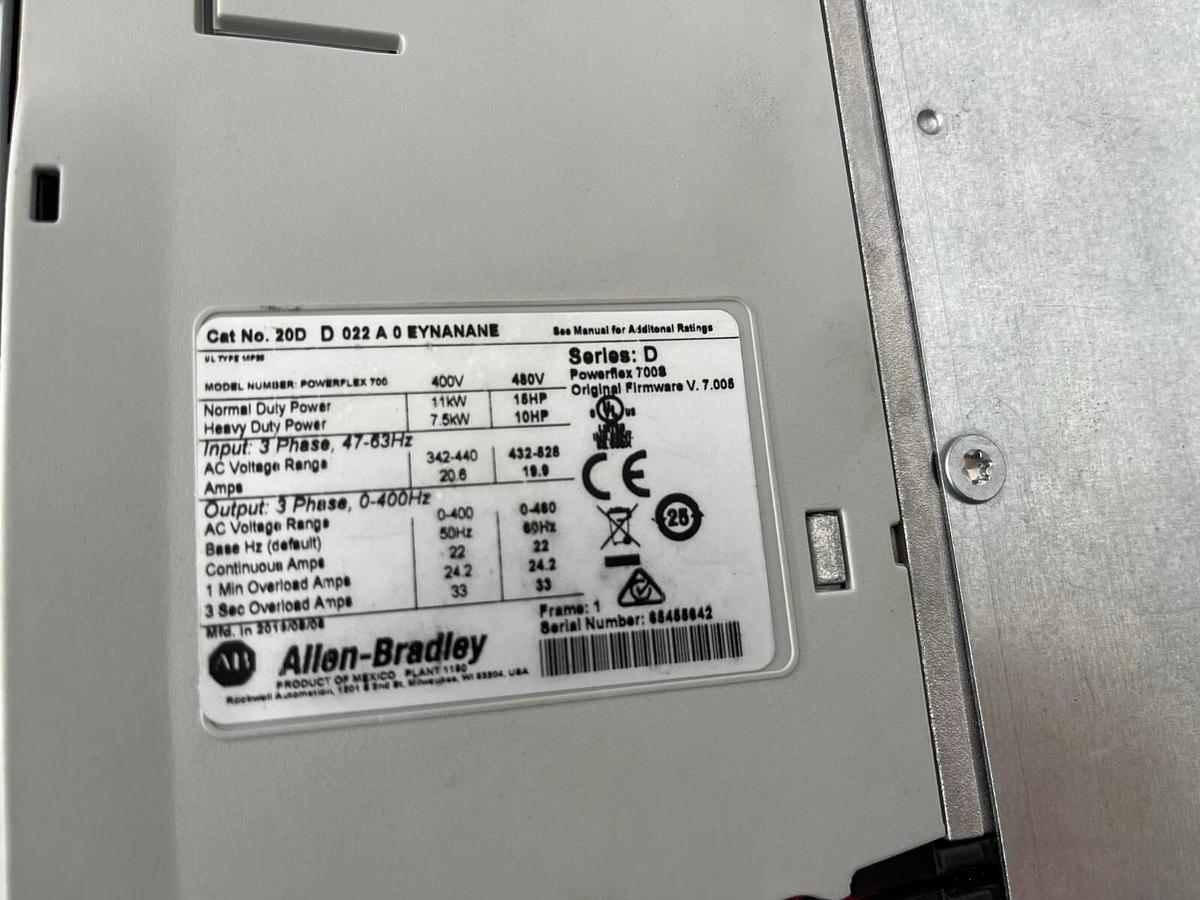 NEW 2019 ALLEN BRADLEY POWERFLEX 700S VFD 20DD022A0EYNANANE 15HP STOCK 2533