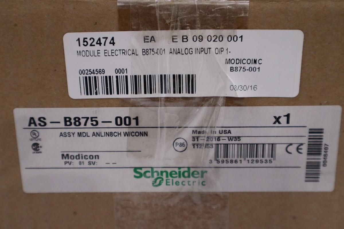 NEW SCHNEIDER ELECTRIC AS-B875-001 8-Channel Analog Input Module STOCK G225