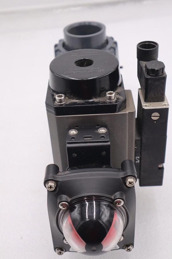 Used VALWORX 530175 AP075 PNEUMATIC ACTUATOR W/ 529102A SOLENOID 529910A VALVE #007-A