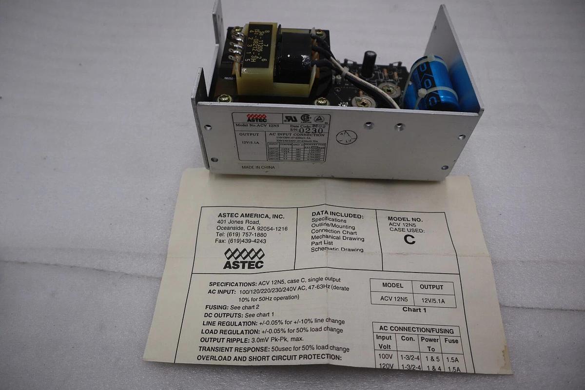 NEW OPEN BOX Astec ACV 12N5 Power Supply STOCK 3760-A