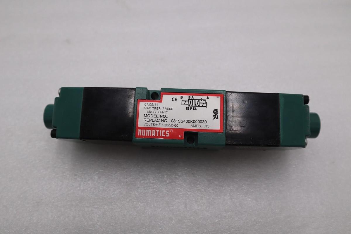 Used NEW OPEN BOX NUMATICS 081SS400K000030 110-120V .15A 150PSI STK H1508A