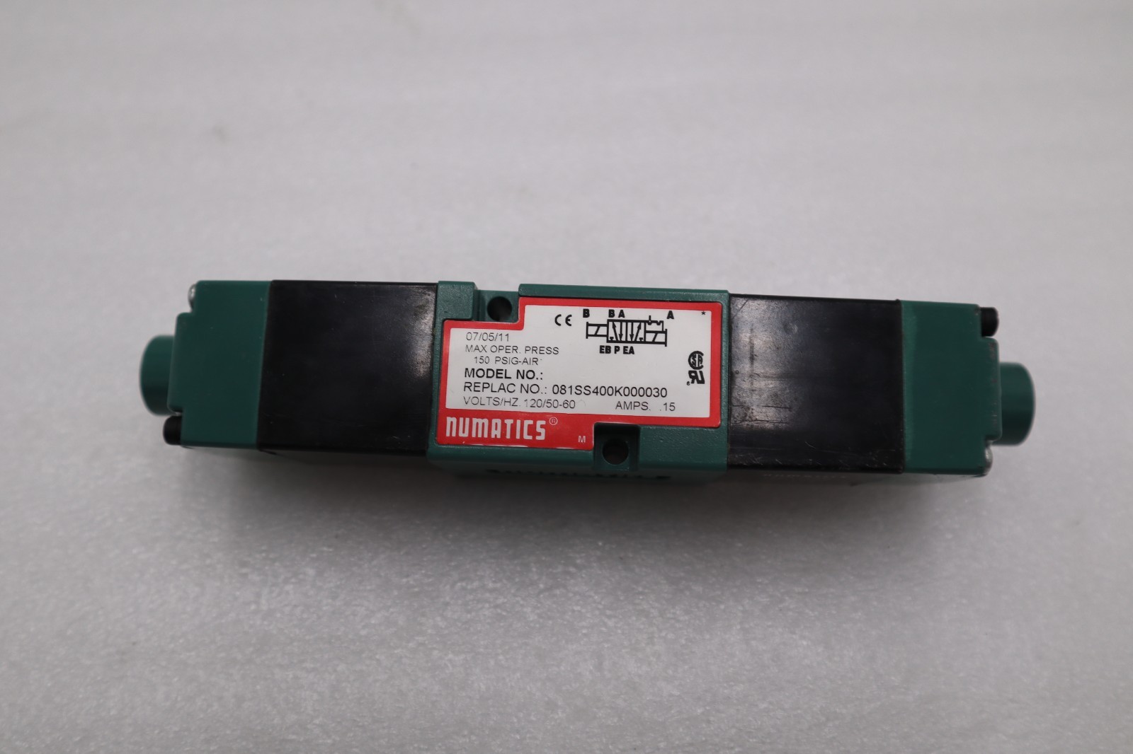 Used NEW OPEN BOX NUMATICS 081SS400K000030 110-120V .15A 150PSI STK H1508A