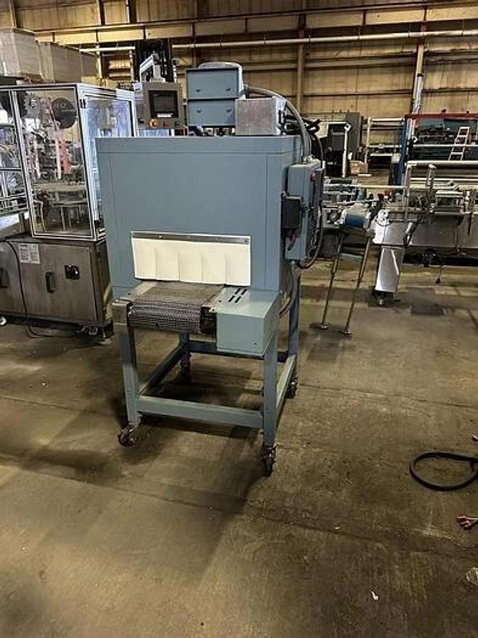Used SHANKLIN # T-6XL SHRINK TUNNEL W/ SS MESH BELT CONVEYOR